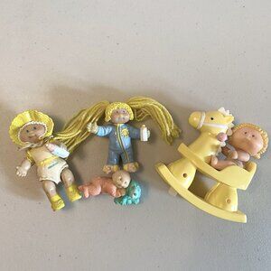 Lot of 5 VTG Cabbage Patch Kids Figures 1980s Toys Minis PVC Girl PJs Baby Horse